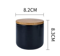 USHA SHRIRAM Ceramic Jar Set (3 Pcs - 260ml, 800ml, 1000ml) Container For Kitchen Storage Box | Spice Jars For Kitchen | Air Tight Kitchen Jars & Containers Set With Lid For Storage | Black