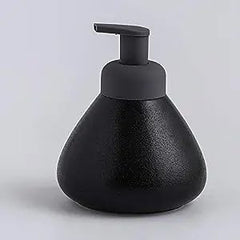 USHA SHRIRAM Soap Dispenser Bottle | Ceramic Soap & Lotion Dispenser Set | Kitchen Dish Soap Pump Dispenser Set | Hand Shower Washing Soap Dispenser (360ml - Design 1 - Black, Pack of 4)