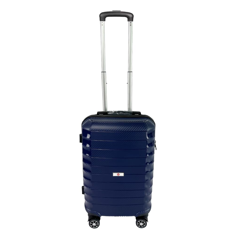 USHA SHRIRAM Polypropylene (Cabin Bag) 20 inch Luggage Bag (55cm)|Trolley Suitcase for Travel | Travel Luggage for Men Women |360 Wheel | Travel Bags for Luggage Trolley | Carry On Suitcase (Blue)