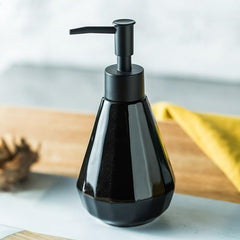 USHA SHRIRAM Soap Dispenser | Ceramic Soap & Lotion Dispenser Set | Kitchen Dish Soap Pump Dispenser Set | Hand Shower Washing Soap Dispenser for Kitchen Sink & Bathroom (250 ml, Black, 2)