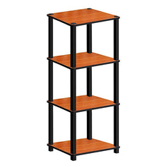 USHA SHRIRAM 4-Tier Wooden Side Table | Durable & Sturdy Engineered Wood | Side Table for Living Room | Ready to Assemble | 1 Piece | Teak Natural