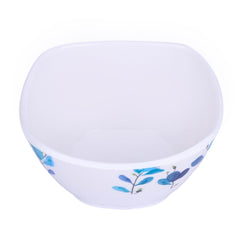 USHA SHRIRAM Melamine (220ml) Square Veg Bowl Set |Fibre Plastic Snack Dessert Vegetable Bowl | Heat Resistant| Durable Shatter Resistant| Light Weight| BPA Free (Blue Flower, 6 Pcs)