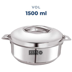 USHA SHRIRAM Stainless Steel Insulated Casserole Variation (Casserole + Dinner Set)