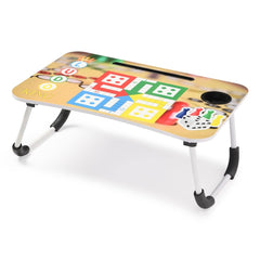 USHA SHRIRAM Wooden Foldable Laptop Table | Lab Desk for Study | Portable Laptop Table for Office Men Women Kids | LaptopDesk | Lab Desk for Laptop | Laptop Desk for Table Bed | Bed Desk (Ludo)