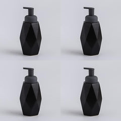 USHA SHRIRAM 400ml Soap Dispenser Bottle (Black - 4Pcs)| Ceramic Soap & Lotion Dispenser Set | Kitchen Dish Soap Pump Dispenser Set | Hand Shower Washing Soap Dispenser for Kitchen Sink & Bathroom