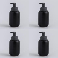 USHA SHRIRAM 400ml Soap Dispenser Bottle (Black - 4Pcs)| Ceramic Soap & Lotion Dispenser Set | Kitchen Dish Soap Pump Dispenser Set | Hand Shower Washing Soap Dispenser for Kitchen Sink & Bathroom