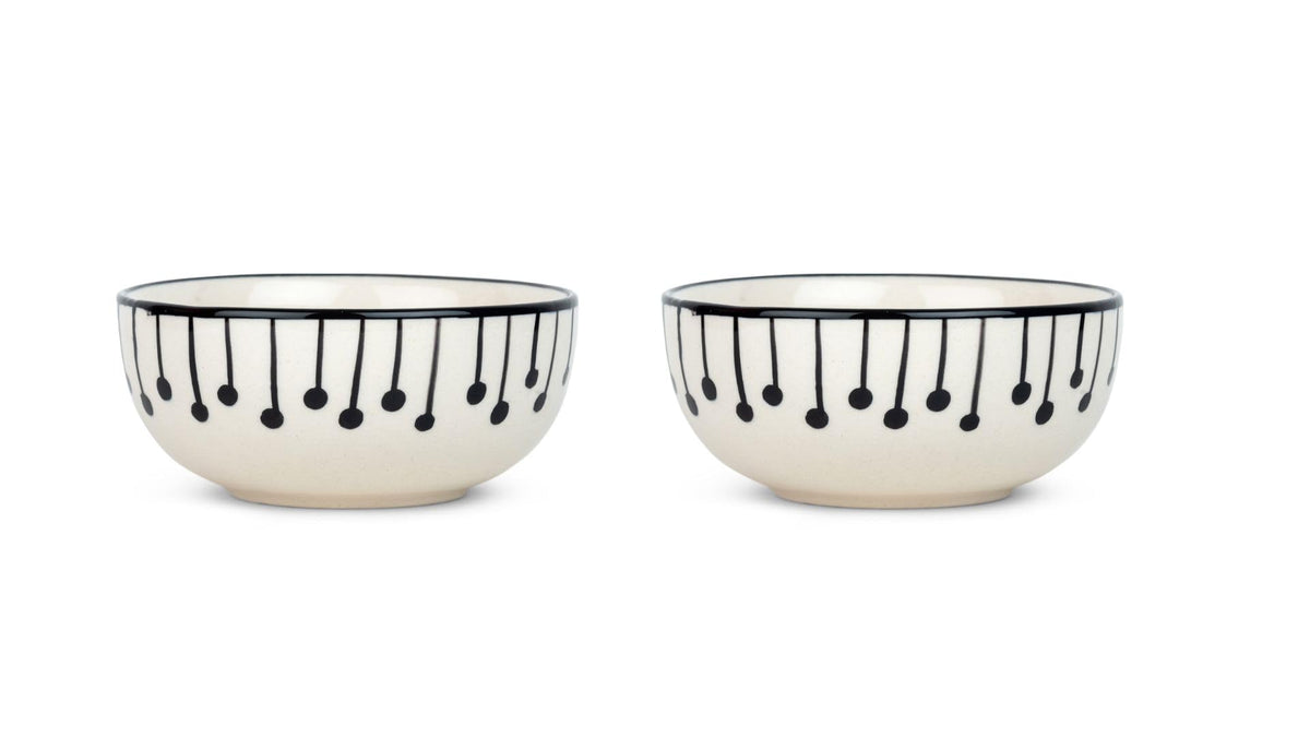 USHA SHRIRAM Ceramic Bowl for Snack & Dinner(2Pcs) | Ramen Soup Bowl Microwave Safe | Chip Resistant Dinnerware | Snack Serving Bowl | Dinning Bowl Katoris for Dinner | Serving Bowl Set | Pasta Bowl