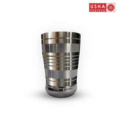 USHA SHRIRAM | 12Pc Stainless Steel Glass Set | 300ml Each | Steel Gilas, Pani k Gilash, Wobble Free Base, Durable | Multipurpose, Elegant Design & Mirror Finish (Hourglass - Set of 12)