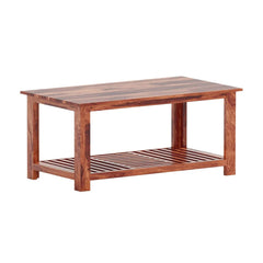 USHA SHRIRAM Wooden Table | Premium Sheesham Wood | Coffee Table for Living Room, Bedroom & Office | Living Room Furniture | Centre Table for Living Room (55x100x45cm)