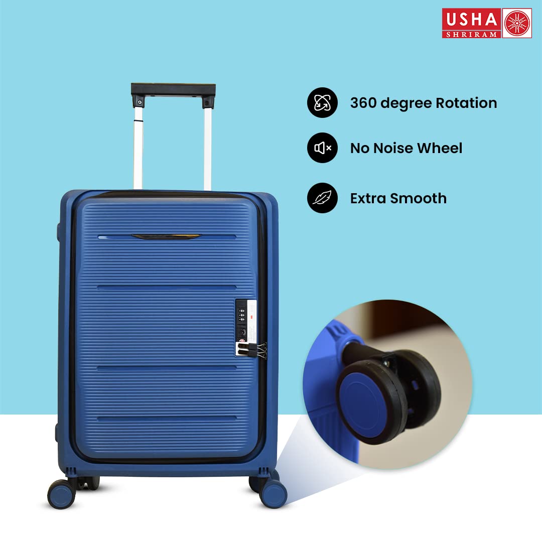 USHA SHRIRAM ABS (Cabin Bag) 20 inch Black Luggage Bag (55cm)|Trolley –  GlobalBees Shop