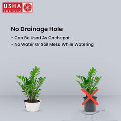 USHA SHRIRAM Stainless Steel Flower Pot | Bijou Planter | Rust Resistant | Home Décor | Sustainable | Planter for Office, Living Room | Desk Indoor Plants (400ml)