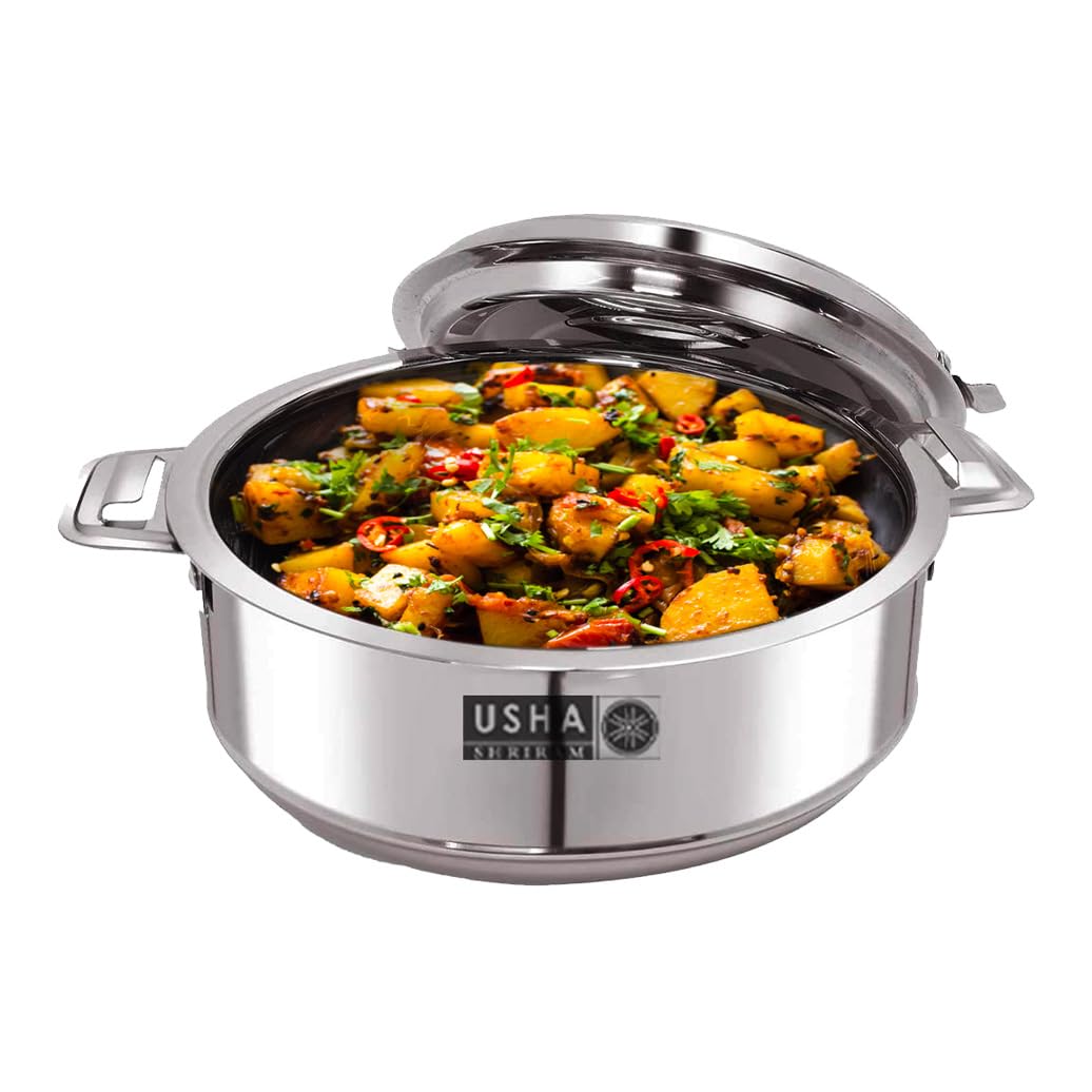 USHA SHRIRAM Stainless Steel Insulated Casserole Variation (Casserole + Dinner Set)