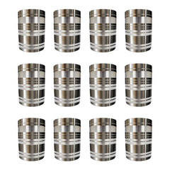 USHA SHRIRAM | 6Pc Stainless Steel Glass Set | 300ml Each | Stainless Steel Gilas, Wobble Free Base, Durable | Multipurpose, Elegant Design & Mirror Finish (Hourglass - Set of 6)