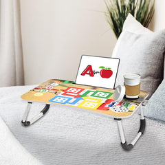 USHA SHRIRAM Wooden Foldable Laptop Table | Lab Desk for Study | Portable Laptop Table for Office Men Women Kids | LaptopDesk | Lab Desk for Laptop | Laptop Desk for Table Bed | Bed Desk (Ludo)