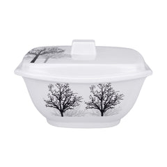 USHA SHRIRAM Dinner Set| 31 Piece |Fibre Dinner Set for Family |Melamine Set | Unbreakable | Heat Resistant| Durable| Shatter| Resistant| Light| Weight| BPA Free (Black Tree)
