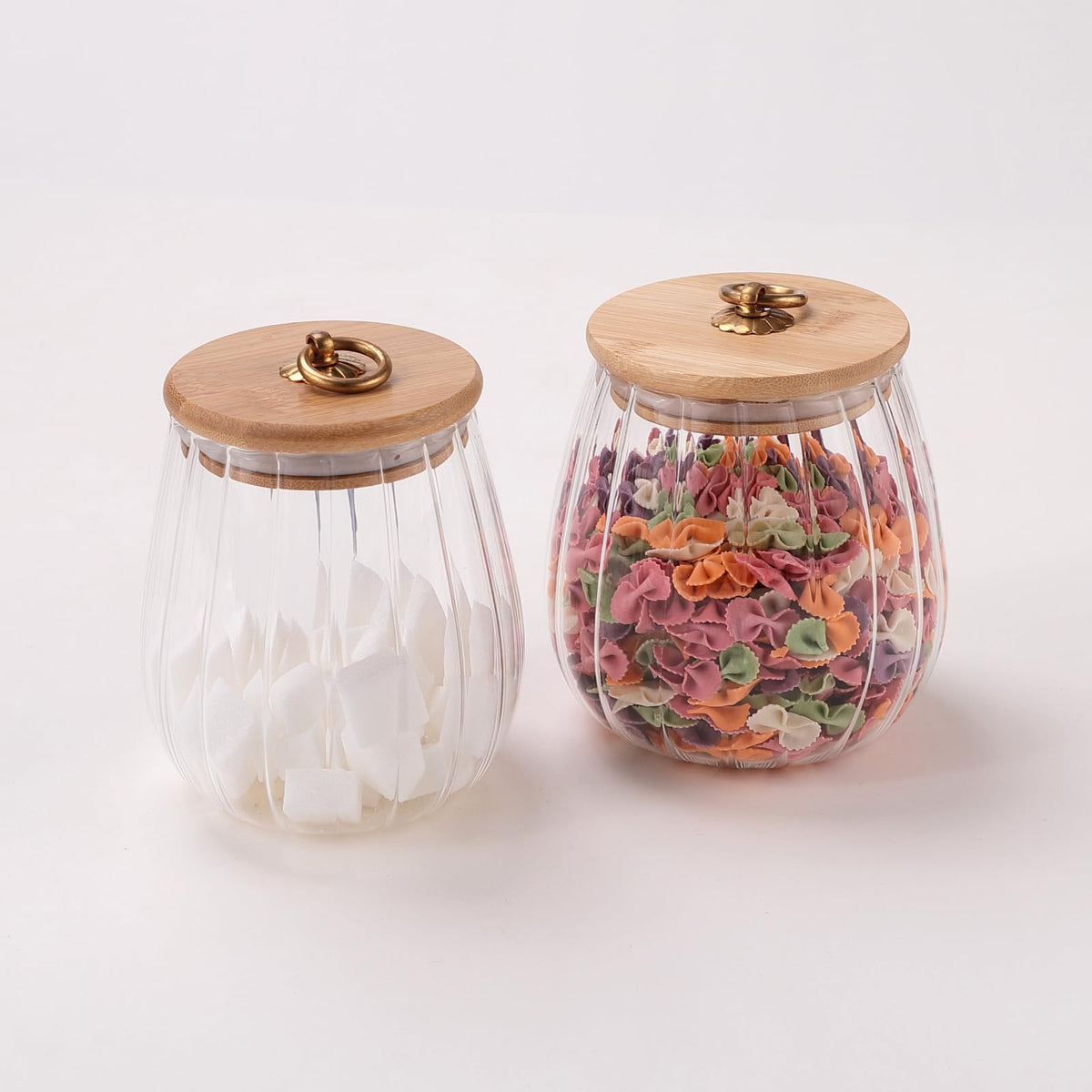 USHA SHRIRAM Borosilicate Containers With Wooden Lid (830ml - 2Pcs) | Glass Container Jar For Kitchen Storage | Microwave Safe | Kitchen Containers Box With Air Tight Lid | Kitchen Organisers