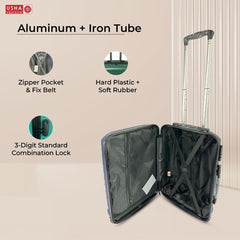 USHA SHRIRAM Polypropylene (Check-in Bag) 24 inch Luggage Bag (65cm) |Trolley Suitcase for Travel | Travel Luggage for Men Women |360 Wheel | Travel Bags for Luggage Trolley Carry On Suitcase (Green)