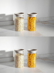 USHA SHRIRAM Food Storage Conatiner with Airtight Lid (4Pcs - 1L each)| Borosilicate Glass Container For Kitchen Storage| Glass Container With Lid For Fridge Storage| Stackage Storage Boxes for Fridge