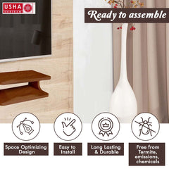 USHA SHRIRAM Book Cabinet for Storage | Sturdy & Durable Storage Book Shelf for Home Library | Ready to Assemble | Water, Moisture, Dust Resistant | Termite Free (Book Cabinet + Set Top Box Stand)