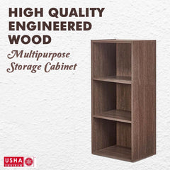 USHA SHRIRAM Book Cabinet for Storage | Sturdy & Durable Storage Book Shelf for Home Library | Ready to Assemble | Water, Moisture, Dust Resistant | Termite Free (Book Cabinet + Set Top Box Stand)