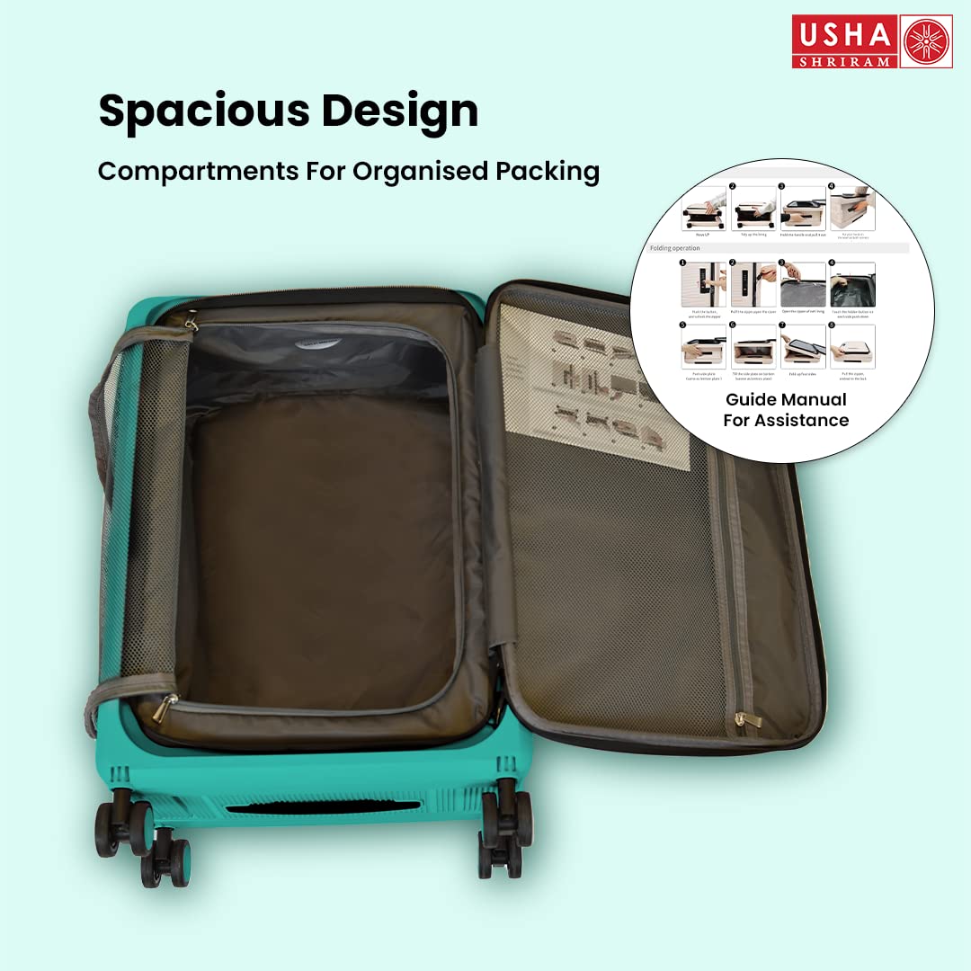USHA SHRIRAM Cabin Bag (55cm) Collapsible Luggage Bag | Navy Blue – GB Usha