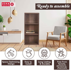 USHA SHRIRAM Book Cabinet for Storage | Sturdy & Durable Storage Book Shelf for Home Library | Ready to Assemble | Water, Moisture, Dust Resistant | Termite Free (Book Cabinet + Set Top Box Stand)