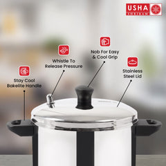 USHA SHRIRAM Stainless Steel Idli Cooker | 4 plates | 20 Big Idlis | Triangle Shape Idlys | Induction & Gas Base | Idly Maker with Stand | Steel Steamer For Cooking | Steamer For Vegetables Cooking