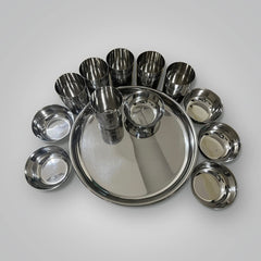 USHA SHRIRAM | 12 Pcs Stainless Steel Glass Set | 300ml Each-AMRAPALI | Stainless Steel Gilas, Wobble Free Base, Durable | Multipurpose, Elegant Design & Mirror Finish