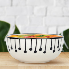 USHA SHRIRAM Ceramic Bowl for Snack & Dinner(2Pcs) | Ramen Soup Bowl Microwave Safe | Chip Resistant Dinnerware | Snack Serving Bowl | Dinning Bowl Katoris for Dinner | Serving Bowl Set | Pasta Bowl