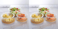 USHA SHRIRAM Borosilicate Container With Bamboo Lid (3Pcs -400ml, 650ml, 950ml) | Fridge Side Door Organiser Box| Vegetable Organiser For Fridge| Kitchen Organise Storage Boxes | Idli Batter Container