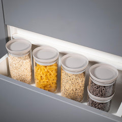 USHA SHRIRAM Food Storage Conatiner with Airtight Lid (4Pcs - 1L each)| Borosilicate Glass Container For Kitchen Storage| Glass Container With Lid For Fridge Storage| Stackage Storage Boxes for Fridge